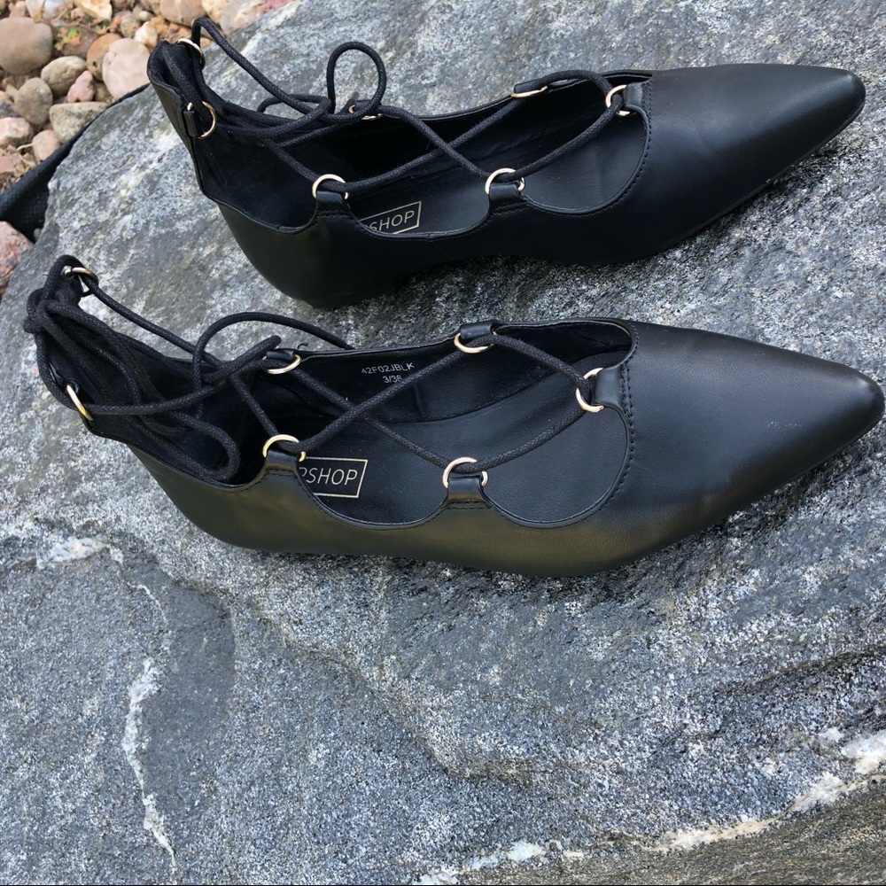 Top Shop pointed lace up Flats